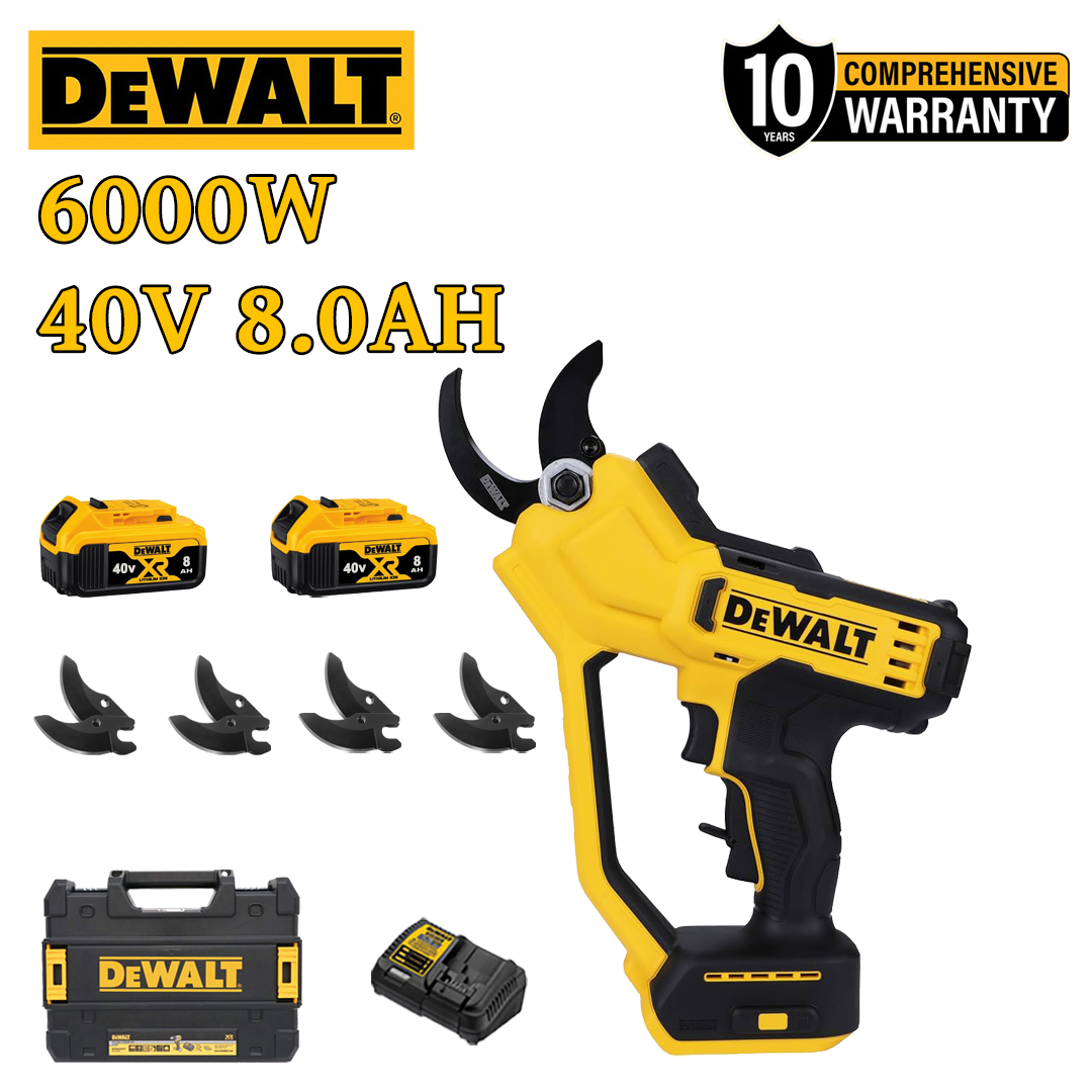 【Teleskopická tyč: 1 M】 Zahradní nůžky DEWALT DCMPP568N-A9 + LED displej napájení – (6 hodin výdrže baterie) 6000W bezkomutátorový motor Lithiová baterie nůžky na zahradu + 36V 5,0Ah baterie * 2 + nabíječka + čepel ze slitiny SK9 * 2 + pouzdro na brýle 1 rok + mazivo