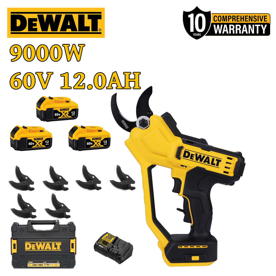 Zahradní nůžky DEWALT DCMPP568N-A9 + displej baterie - (12 hodin výdrž baterie) 9000W bezkomutátorový motor nůžky na lithiovou baterii + 48V 6,0Ah baterie * 2 + nabíječka + čepel ze slitiny SK9 * 3 + skříňka na nářadí + mazivo + ochranné brýle, záruka 10 let