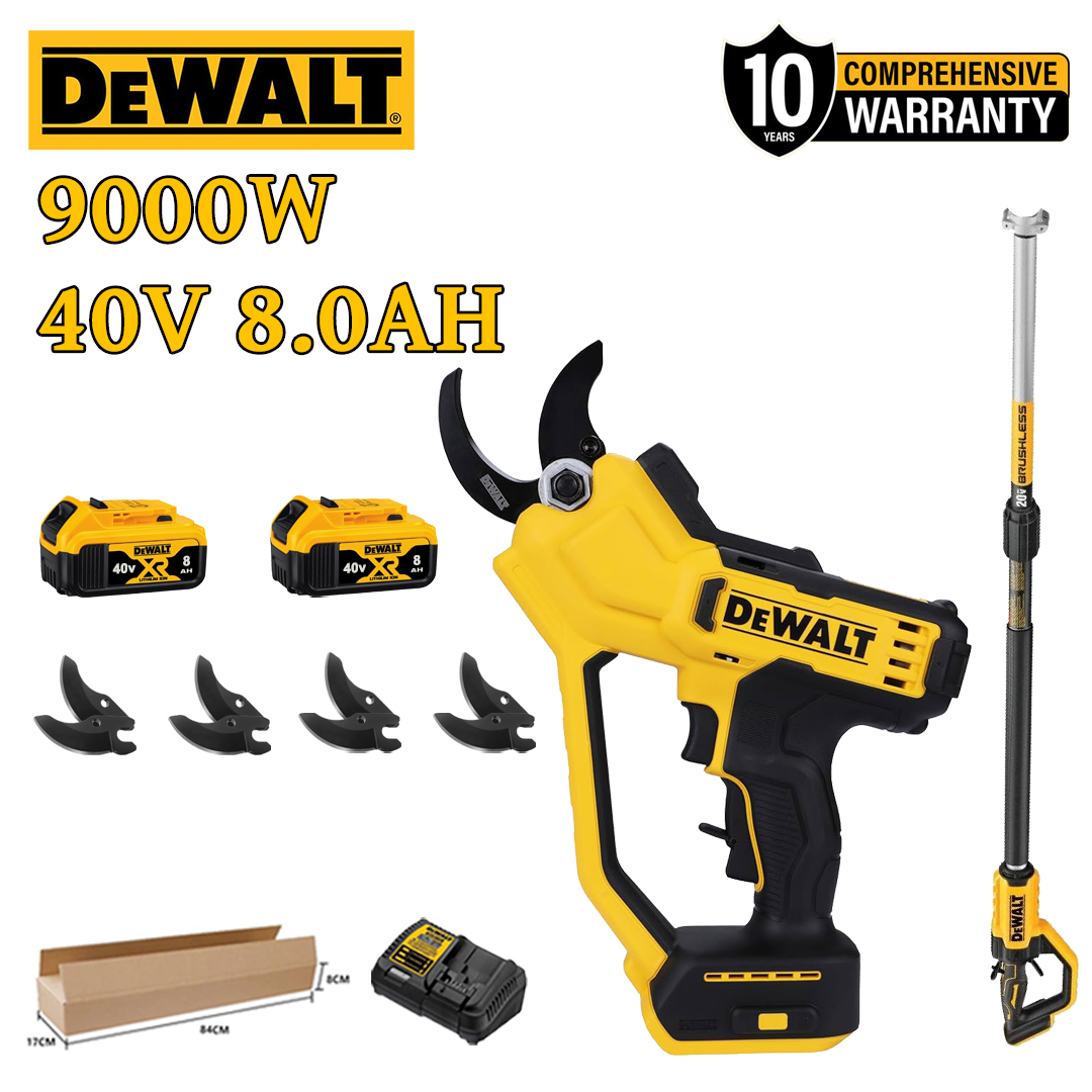 【Teleskopická tyč: 2M】 Zahradní nůžky DEWALT DCMPP568N-A9 + Displej baterie - (12 hodin výdrže baterie) 12000W bezkomutátorový motor, nůžky na lithiovou baterii + 48V 6,0Ah baterie * 2 + nabíječka + čepel ze slitiny SK9 * 3 + krabice na nářadí + mazivo + ochranné brýle, 10letá záruka