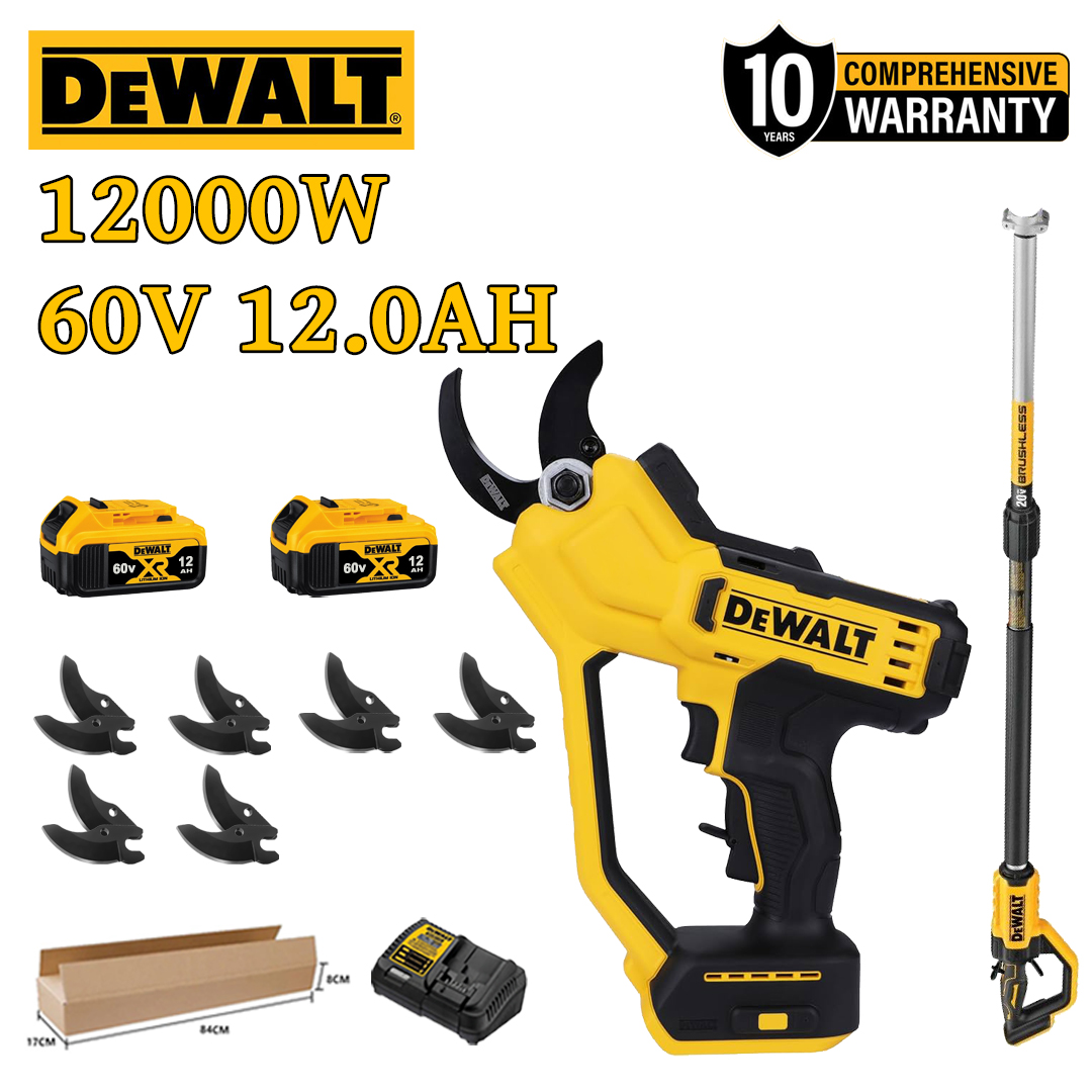 Zahradní nůžky DEWALT DCMPP568N-A9 + LED Power Display – (24hodinová výdrž baterie) 12000 W bezkomutátorový motor s lithiovými bateriemi + 96V 12,0Ah baterie * 3 + nabíječka + čepel ze slitiny SK9 * 4 + box na nářadí + maziva + ochranné brýle + 10letá záruka